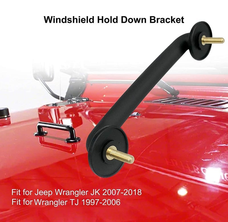 Windshield Hold Down Bracket 55176422 Fit for Jeep Wrangler TJ JK 1997-2018 Strap Hood Handle Footman Loop
